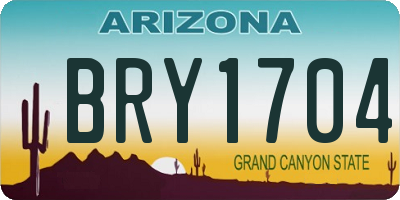 AZ license plate BRY1704