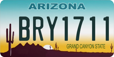AZ license plate BRY1711