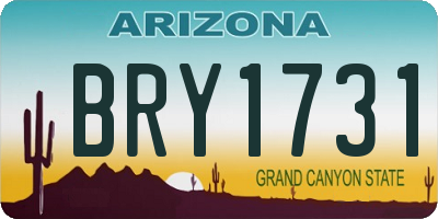 AZ license plate BRY1731