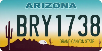 AZ license plate BRY1738