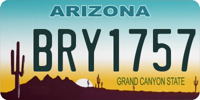 AZ license plate BRY1757