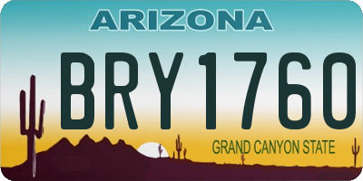 AZ license plate BRY1760