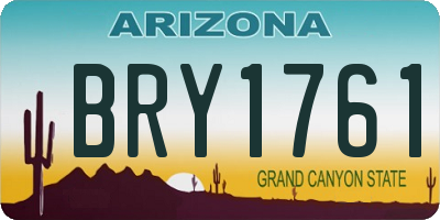 AZ license plate BRY1761
