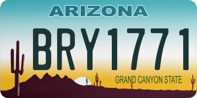AZ license plate BRY1771