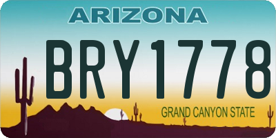 AZ license plate BRY1778
