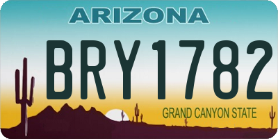 AZ license plate BRY1782