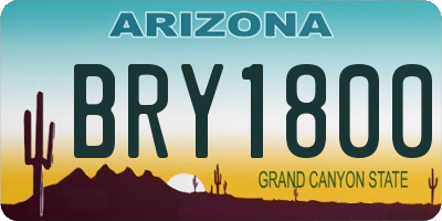 AZ license plate BRY1800