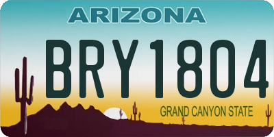 AZ license plate BRY1804