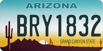 AZ license plate BRY1832