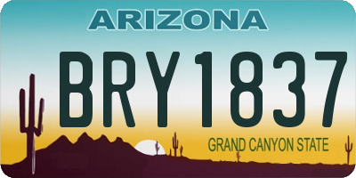 AZ license plate BRY1837