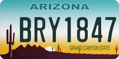 AZ license plate BRY1847