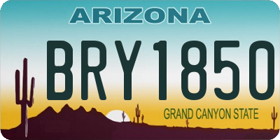 AZ license plate BRY1850