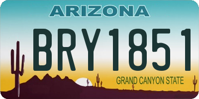 AZ license plate BRY1851