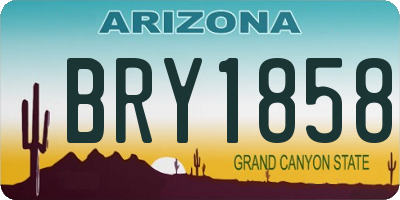 AZ license plate BRY1858
