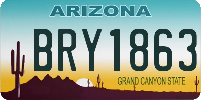 AZ license plate BRY1863