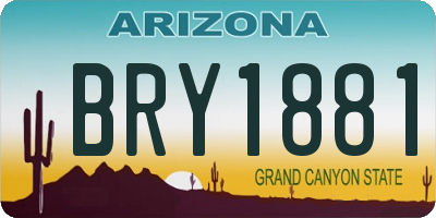 AZ license plate BRY1881