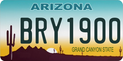 AZ license plate BRY1900