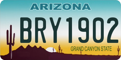AZ license plate BRY1902