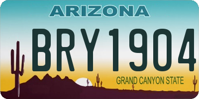 AZ license plate BRY1904