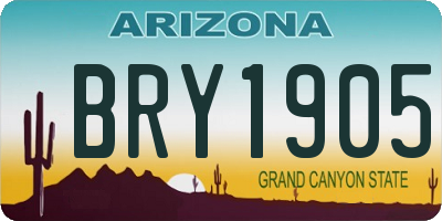 AZ license plate BRY1905