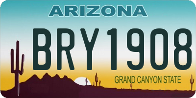 AZ license plate BRY1908
