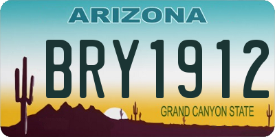 AZ license plate BRY1912