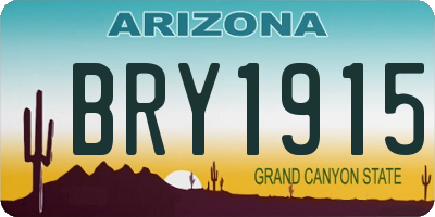 AZ license plate BRY1915