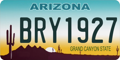 AZ license plate BRY1927