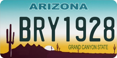 AZ license plate BRY1928