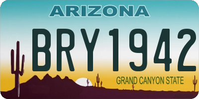 AZ license plate BRY1942
