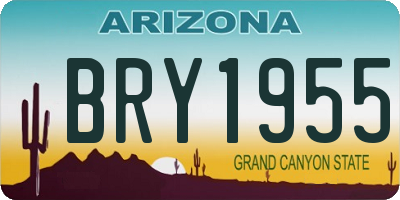 AZ license plate BRY1955