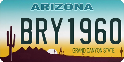 AZ license plate BRY1960