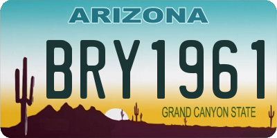 AZ license plate BRY1961
