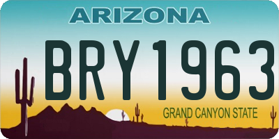 AZ license plate BRY1963