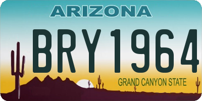 AZ license plate BRY1964
