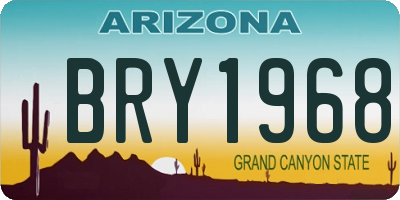 AZ license plate BRY1968