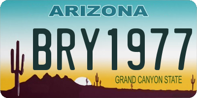 AZ license plate BRY1977