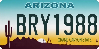 AZ license plate BRY1988