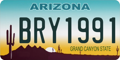AZ license plate BRY1991