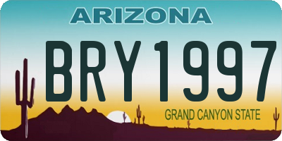 AZ license plate BRY1997