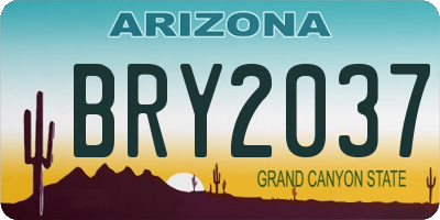 AZ license plate BRY2037