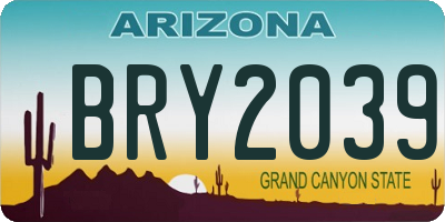 AZ license plate BRY2039