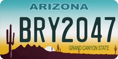 AZ license plate BRY2047