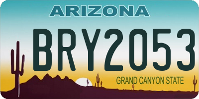 AZ license plate BRY2053