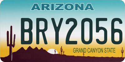 AZ license plate BRY2056