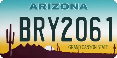 AZ license plate BRY2061