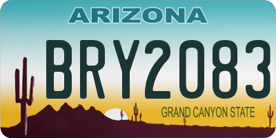 AZ license plate BRY2083