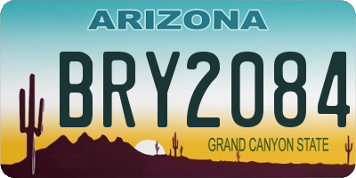 AZ license plate BRY2084