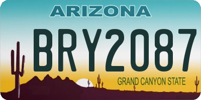 AZ license plate BRY2087