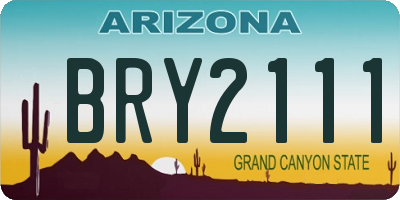 AZ license plate BRY2111